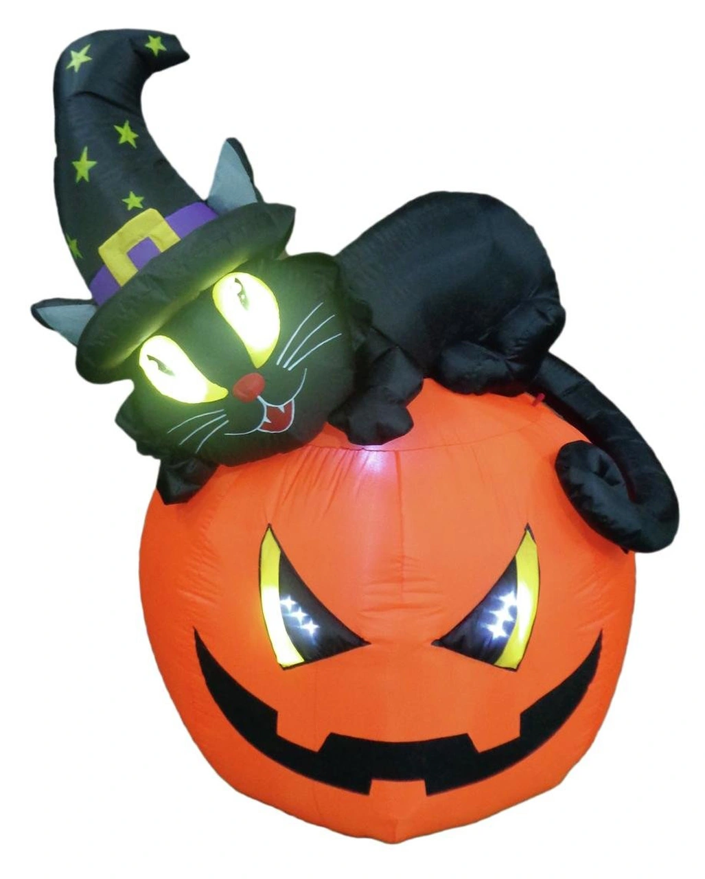 Aufblasbarer Kürbis Mit Hexenkatze 150cm 3 Aufblasbarer Kürbis Mit Hexenkatze 150cm