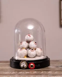 Beleuchteter Augenhügel Unter Glashaube 18cm 13 Beleuchteter Augenhügel Unter Glashaube 18cm -Halloween Totenköpfe Verkäufe augenberg unter glaskuppel mit licht eye mound under glass dome with light halloween dekoration 54741 06