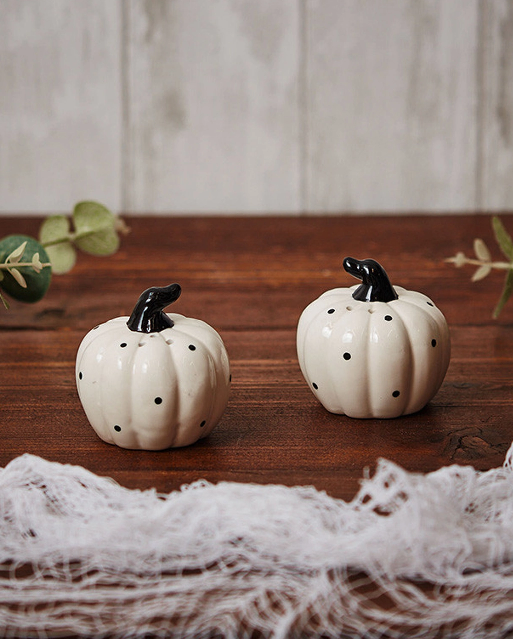 Halloween Kürbis Salz & Pfefferstreuer Beige 3 Halloween Kürbis Salz & Pfefferstreuer Beige