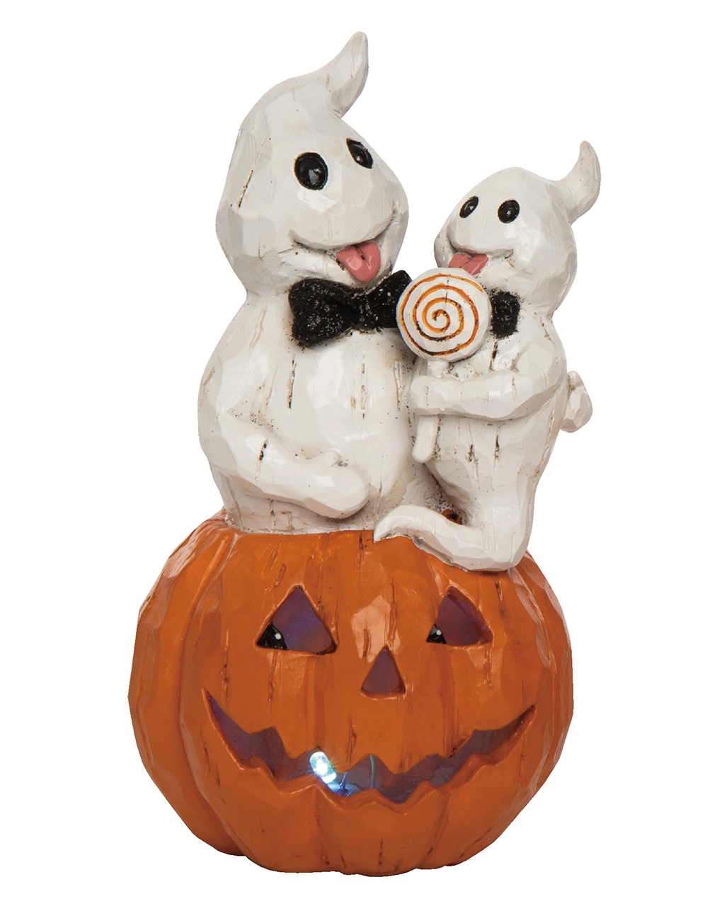 Geister Mit Lutscher Auf Leuchtkürbis 22cm 3 Geister Mit Lutscher Auf Leuchtkürbis 22cm