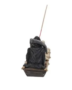 Sensenmann Mit Fähre Räucherstäbchenhalter 12 Sensenmann Mit Fähre Räucherstäbchenhalter -Halloween Totenköpfe Verkäufe grim reaper faehrmann raeucherstaebchenhalter grim reaper ferryman insence holder gothic deko 39254 05