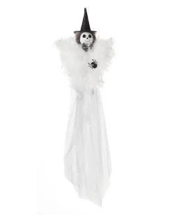 Weiße Hängende Geister Spinnen Hexe 53cm