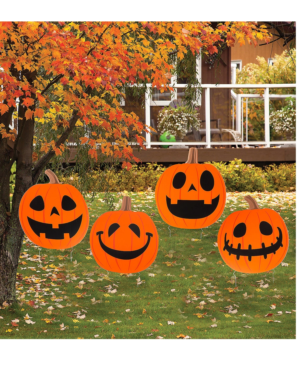 Halloween Kürbis Gesichter Gartenstecker 4 St. 3 Halloween Kürbis Gesichter Gartenstecker 4 St.