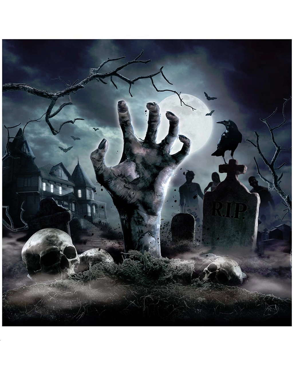Zombie Friedhof Halloween Servietten 12 St. 3 Zombie Friedhof Halloween Servietten 12 St.