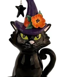 Schwarze Katze Mit Hexenhut Keramik Figur 31cm 5 Schwarze Katze Mit Hexenhut Keramik Figur 31cm -Halloween Totenköpfe Verkäufe hexenkatze keramik figur halloween und gothic wohnungsdeko und homeware witchs car familiar figurine 54646