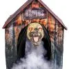 Hundehütte Mit Beweglichem Bluthund 1 Hundehütte Mit Beweglichem Bluthund -Halloween Totenköpfe Verkäufe hundehuette mit angreifendem killerhund halloween animatronic doghouse with moving bloodhound 51761 01