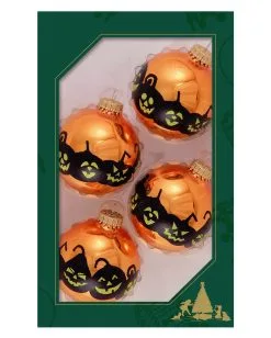 Halloween Jack O'Lanterns Christbaumkugeln Ø6,5cm 4 Stück