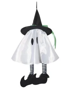 Kleines Weißes Gespenst Mit Hexenhut 36 Cm -Halloween Totenköpfe Verkäufe kleiner weisser geist mit hexenhut little white ghost with witch hat 39603 04