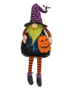 Leuchtender Halloween Zwerg Kantenhocker Mit Kürbis 75cm