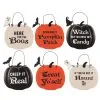 Mini-Kürbis Hängeornament 1 Mini-Kürbis Hängeornament -Halloween Totenköpfe Verkäufe mini kuerbis haengeschild mini pumpkin hanging sign halloween deko halloween schild 53589 01