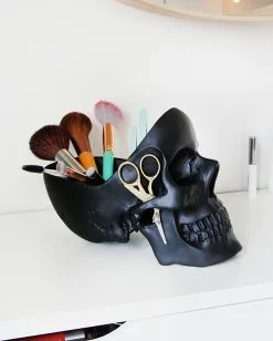Schwarze Totenschädel Schale 27cm 7 Schwarze Totenschädel Schale 27cm -Halloween Totenköpfe Verkäufe schwarze totenkopf schale schwarze totenschaedel schale black skull trinket dish 53491 03