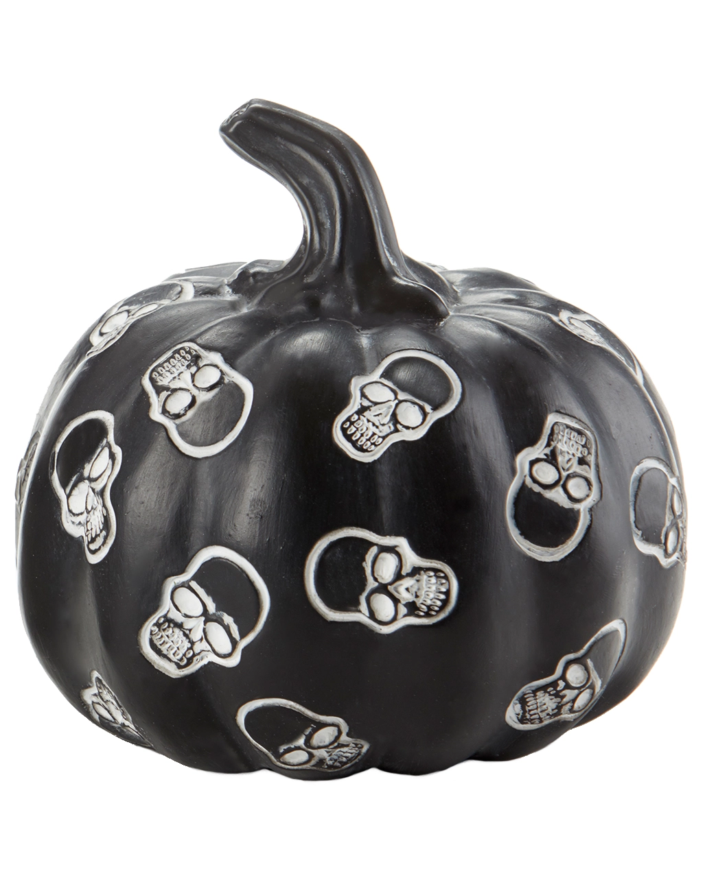 Kürbis Mit Totenschädeln Schwarz 13cm 3 Kürbis Mit Totenschädeln Schwarz 13cm