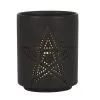 Schwarzer Teelichthalter Mit Pentagramm 1 Schwarzer Teelichthalter Mit Pentagramm -Halloween Totenköpfe Verkäufe schwarzer pentagramm teelichthalter black pentagram tealight holder gothic deko halloween dekoration 50820 01
