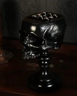 Schwarzer Totenschädel Als Ringehalter 21cm -Halloween Totenköpfe Verkäufe schwarzer totenkopf als ringehalter schwarzer totenschaedel als ringhalter black skull ring holder gothic wohnaccessoire 54858 07