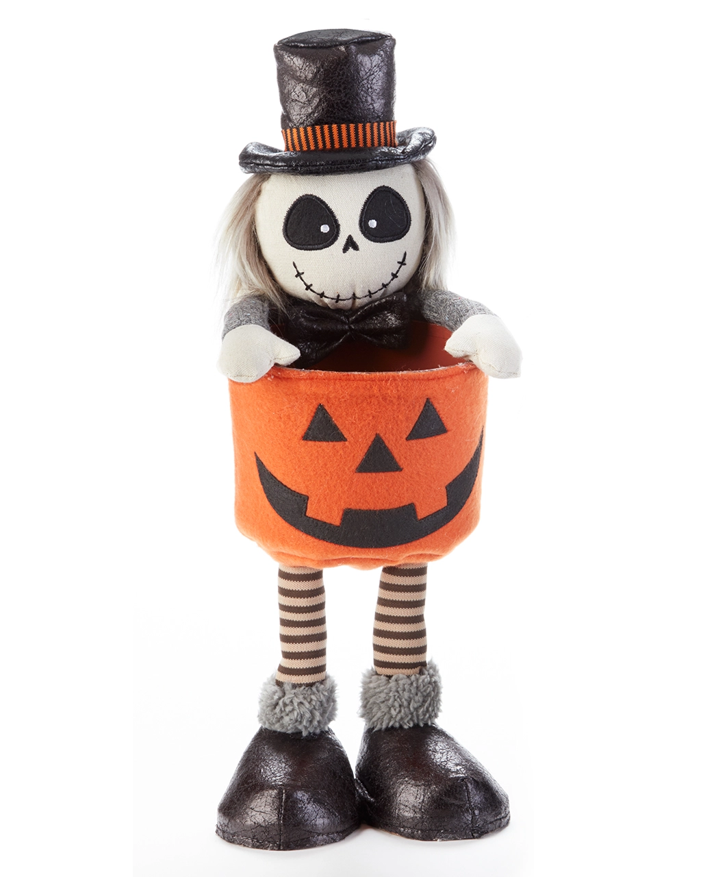 Stehendes Skelett Männchen Mit Kürbis Schale 39cm 3 Stehendes Skelett Männchen Mit Kürbis Schale 39cm