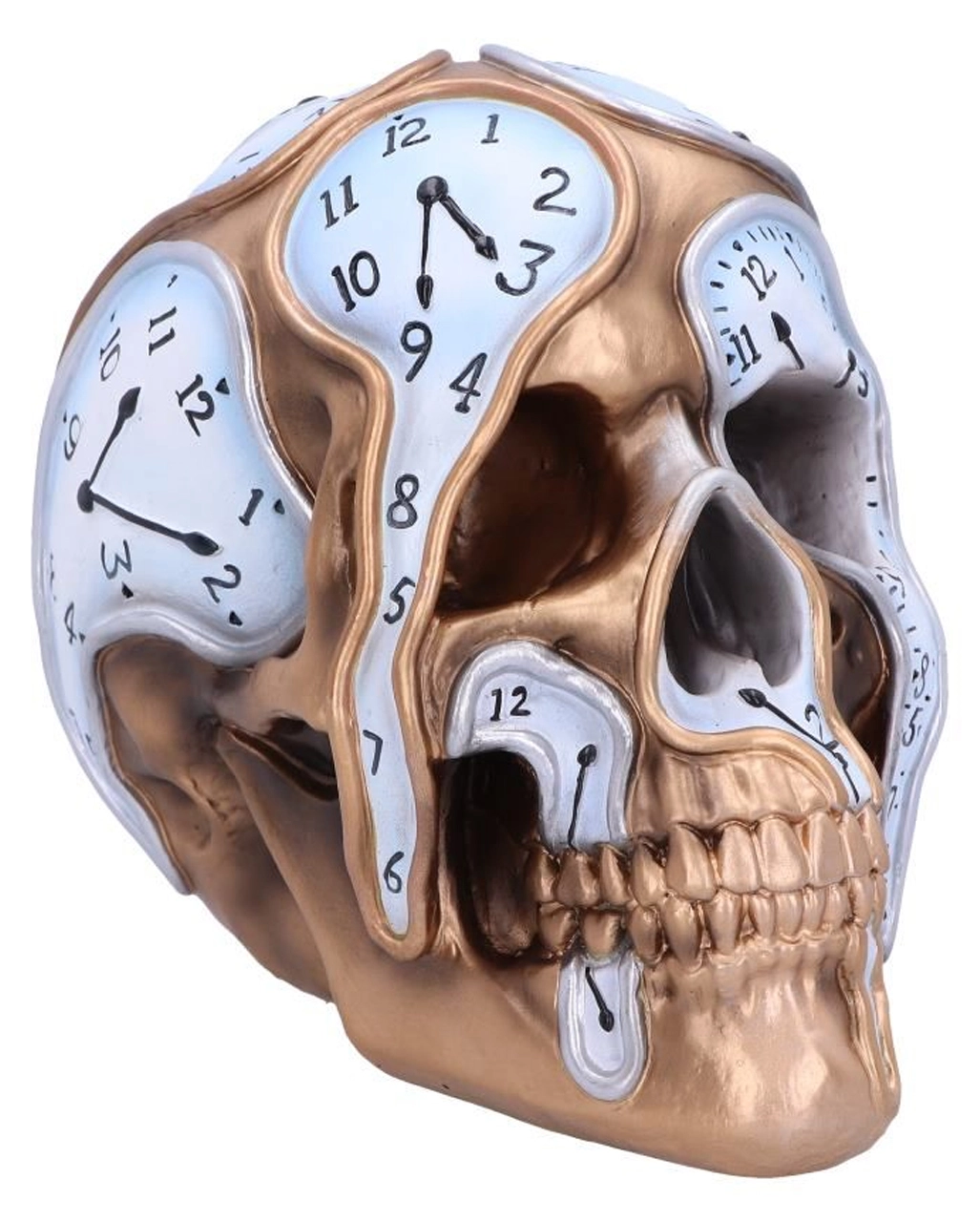 Die Zeit Vergeht Uhren Schädel 17,5cm 2 Die Zeit Vergeht Uhren Schädel 17,5cm