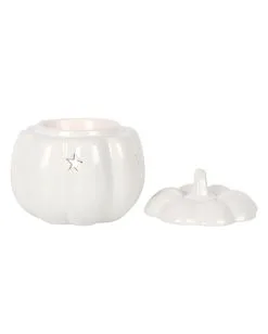 Weiße Halloween Kürbis Duftlampe 9 Weiße Halloween Kürbis Duftlampe -Halloween Totenköpfe Verkäufe weisse jack o lantern kuerbis duftlampe white jack o lantern pumpkin oil burner halloween tischdeko 53767 03