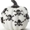 Kürbis Mit Totenschädeln Weiß 13cm 1 Kürbis Mit Totenschädeln Weiß 13cm -Halloween Totenköpfe Verkäufe weisser kuerbis mit totenkoepfen 13cm white pumpkin with skulls halloween kuerbis deko 54696
