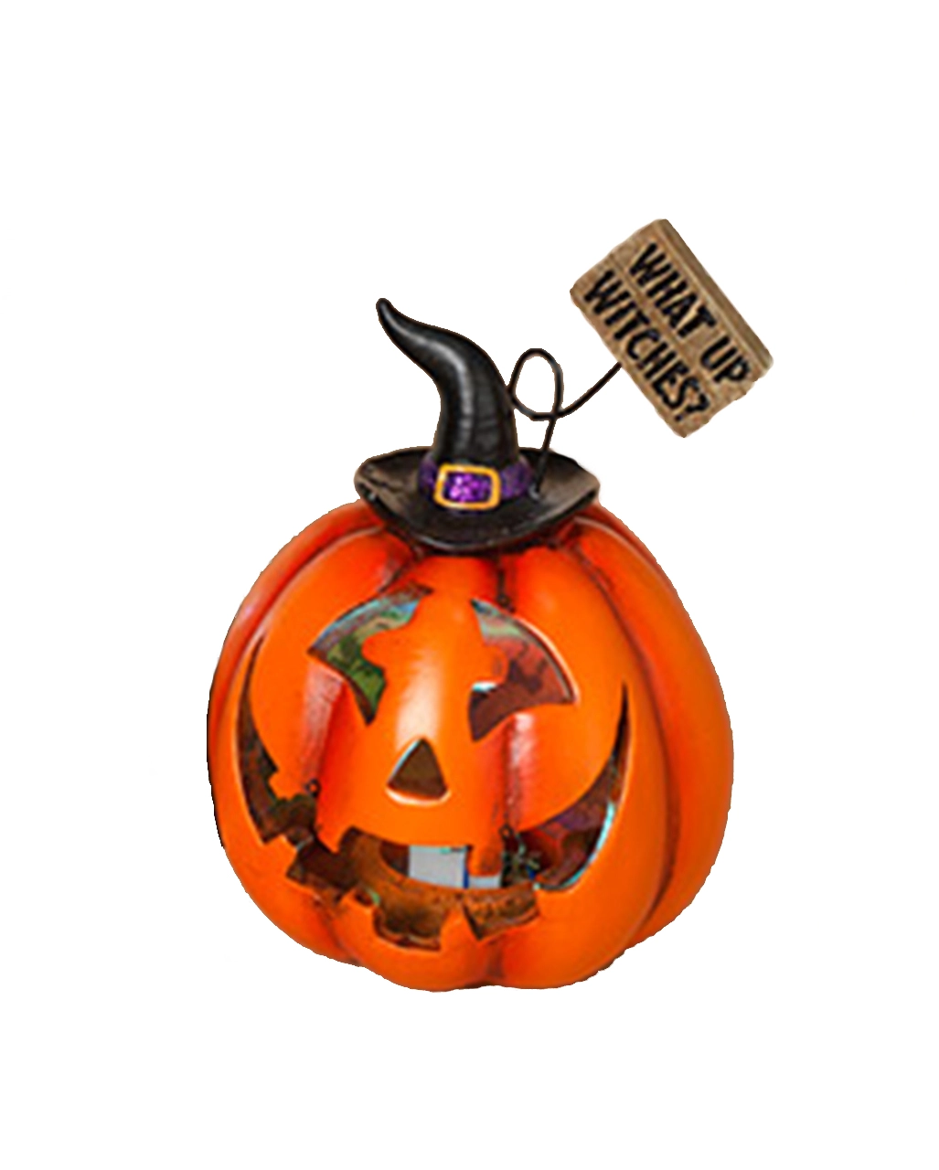 Halloween What Up Witches Kürbis Mit LED 14cm 3 Halloween What Up Witches Kürbis Mit LED 14cm
